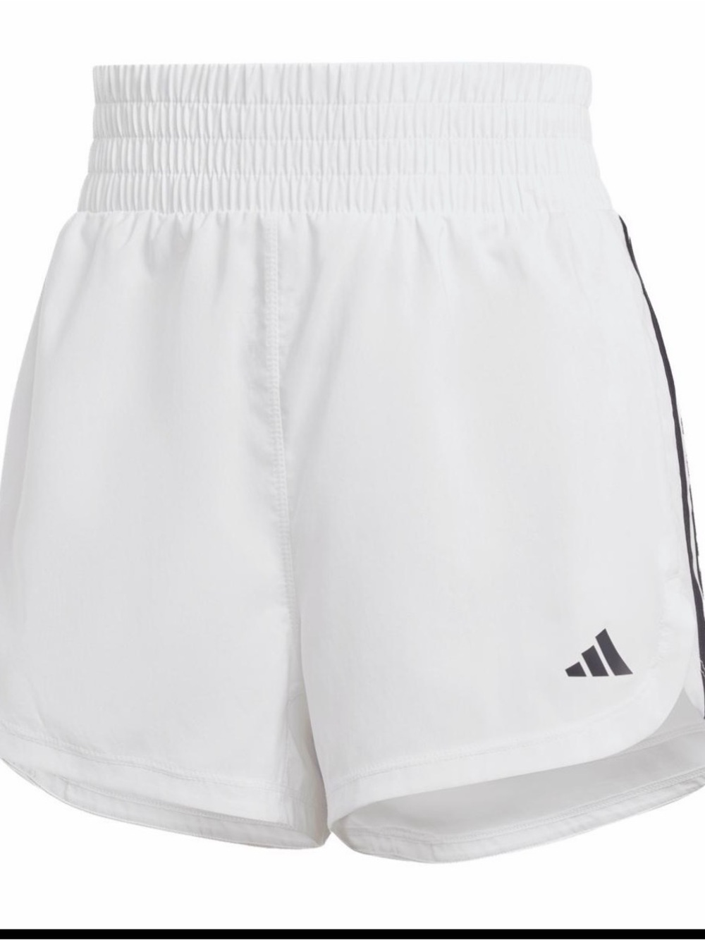 adidas White Athletic Running Shorts with Elastic Waist